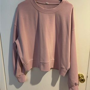 Lulu light pink crewneck. Soft, cozy, great with leggings. Worn one time